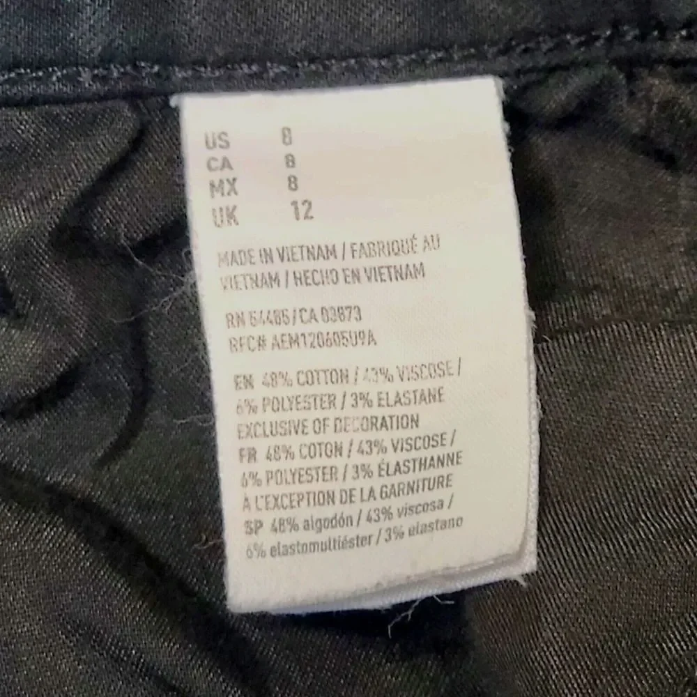 American Eagle Womens Super Stretch Black Shorts Size 8 - Picture 4 of 7